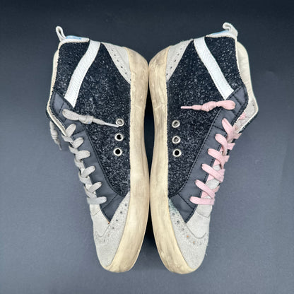 Golden Goose Mid-Star - Beige Noir Paillettes C1247