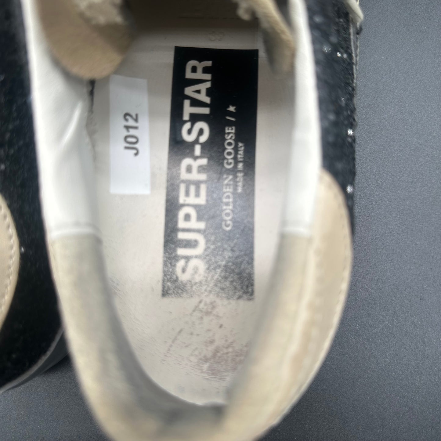 Golden Goose Superstar - Beige Noir Paillettes J012