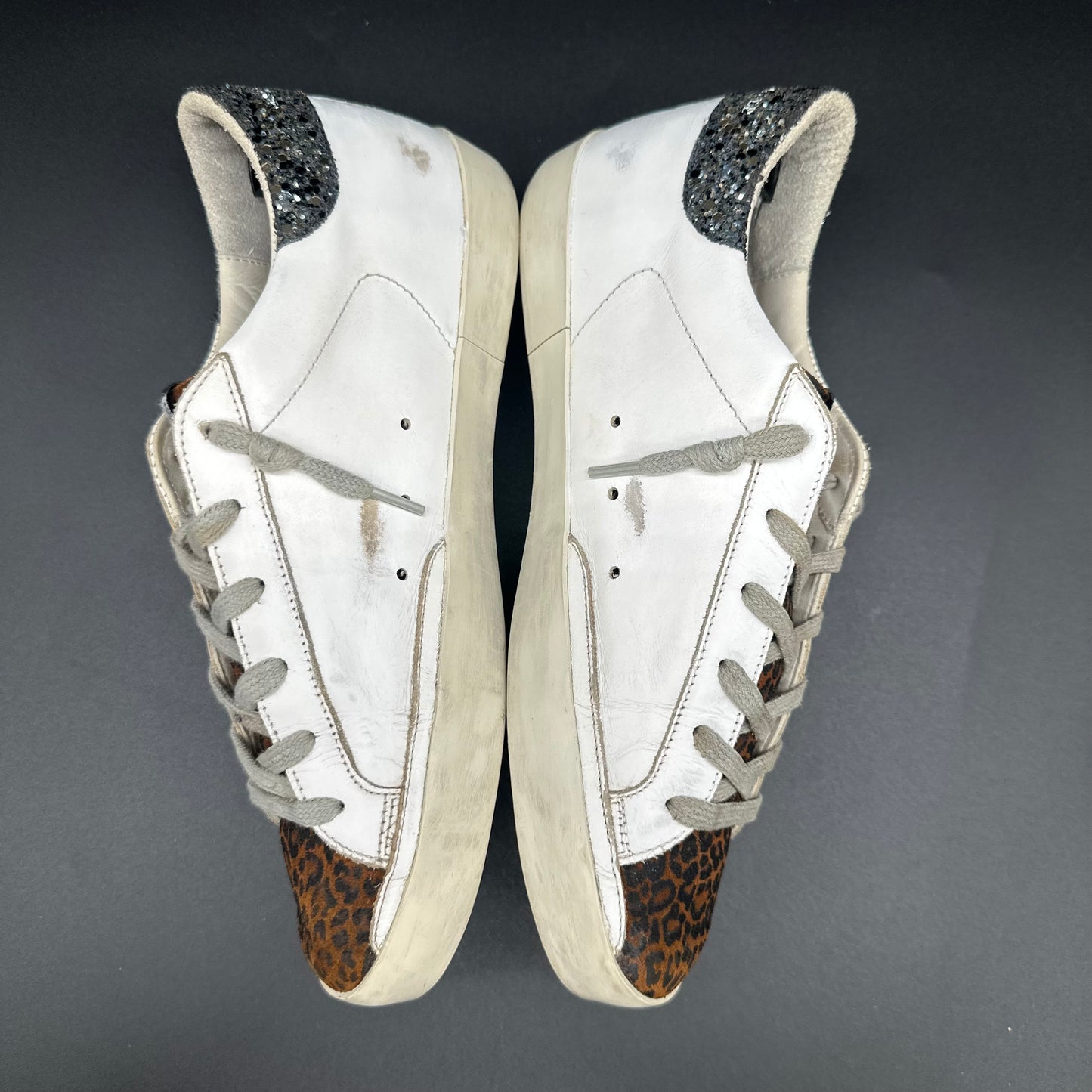 Golden Goose Superstar - Blanc Léopard Paillettes J003