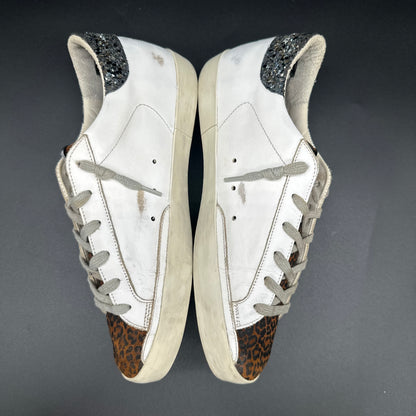 Golden Goose Superstar - Blanc Léopard Paillettes J003