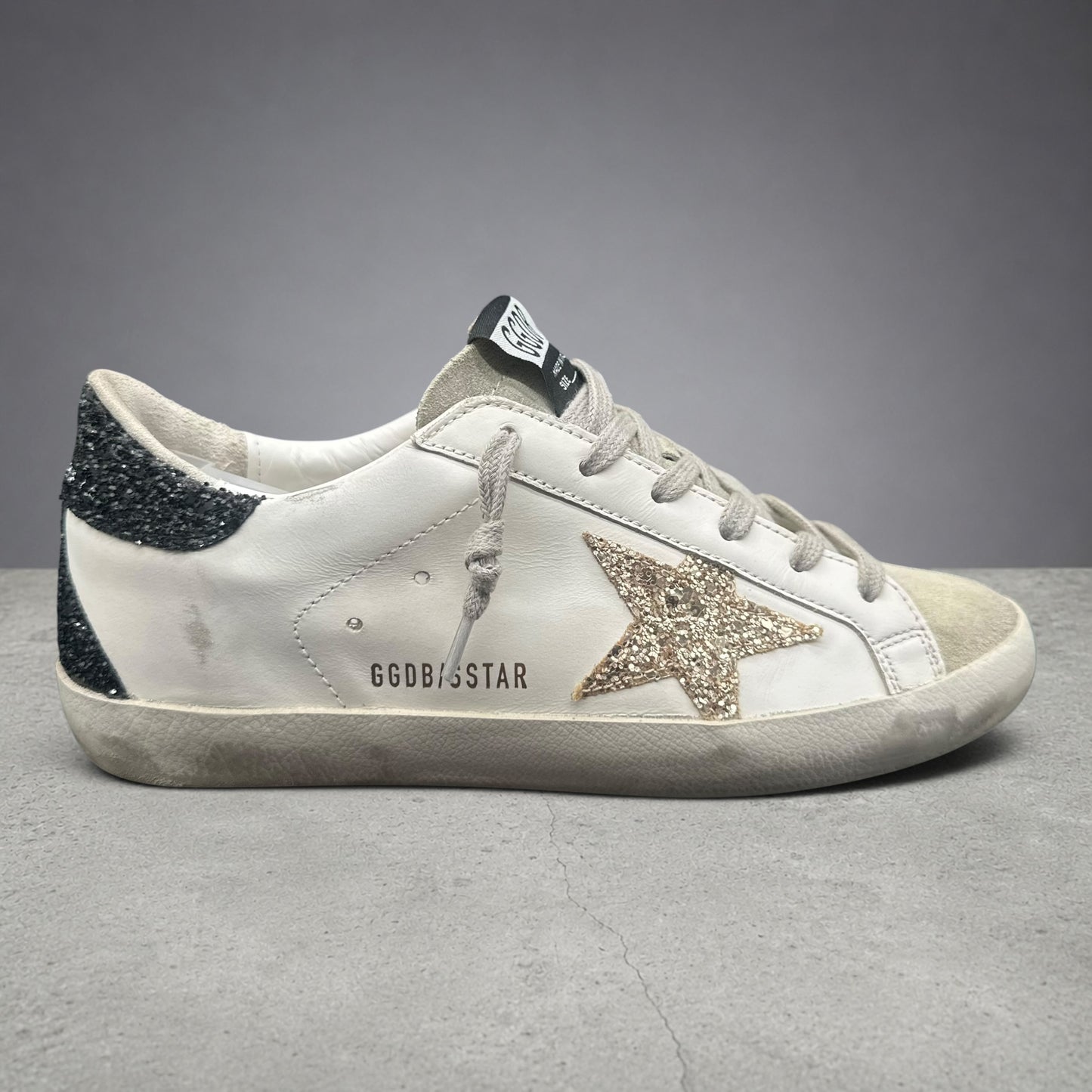 Golden Goose Superstar - Blanc Noir Or Paillettes P434