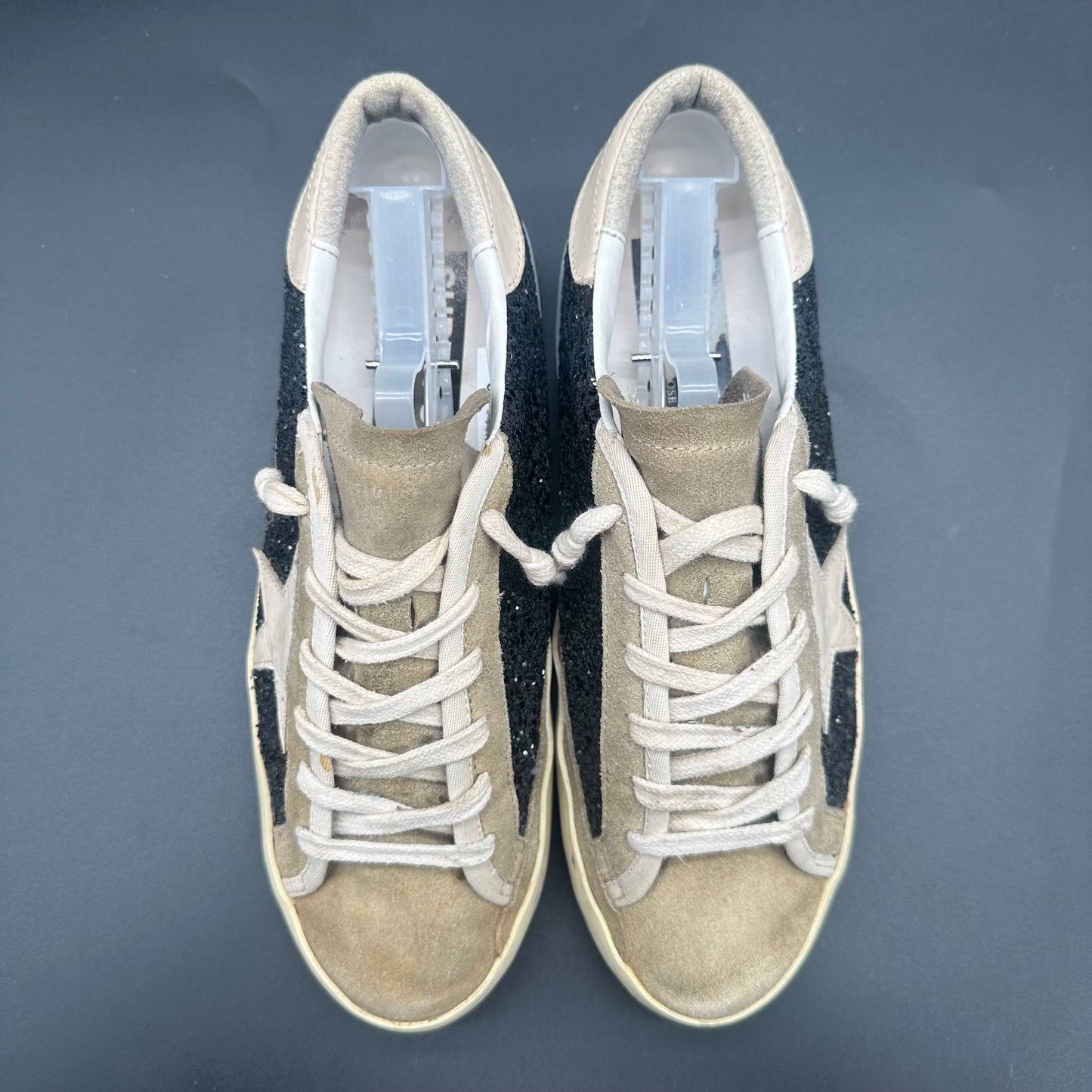 Golden Goose Superstar - Beige Noir Paillettes J012