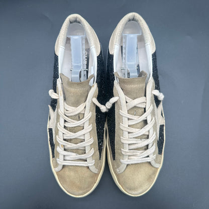 Golden Goose Superstar - Beige Noir Paillettes J012