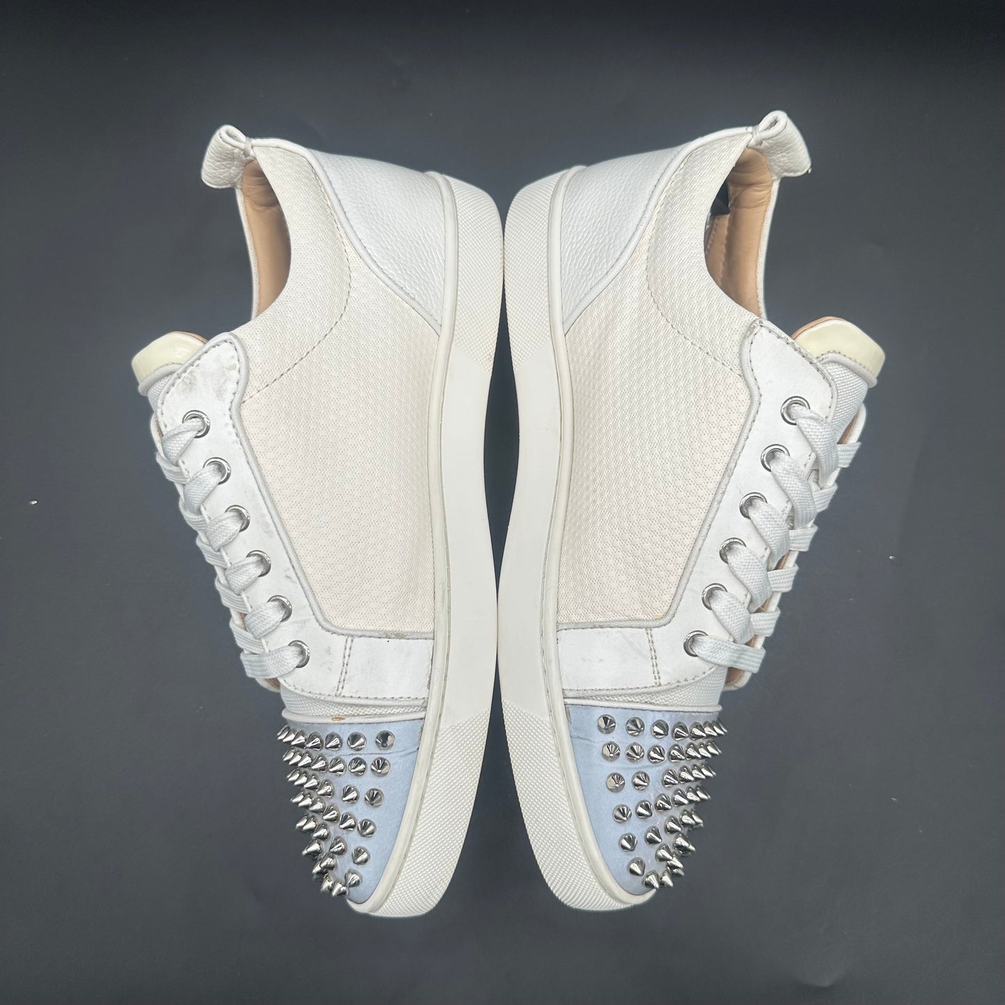 Louboutin Junior Spikes - Blanc Beige Gris C1417