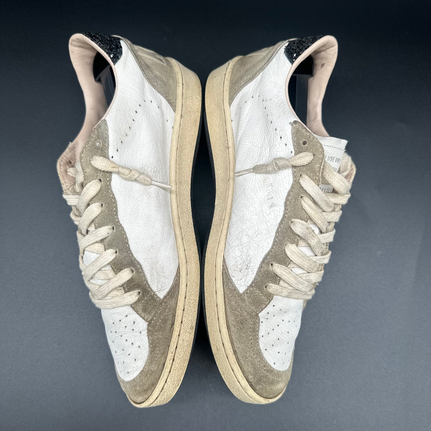 Golden Goose Ballstar - Blanc Gris Noir Paillettes J016