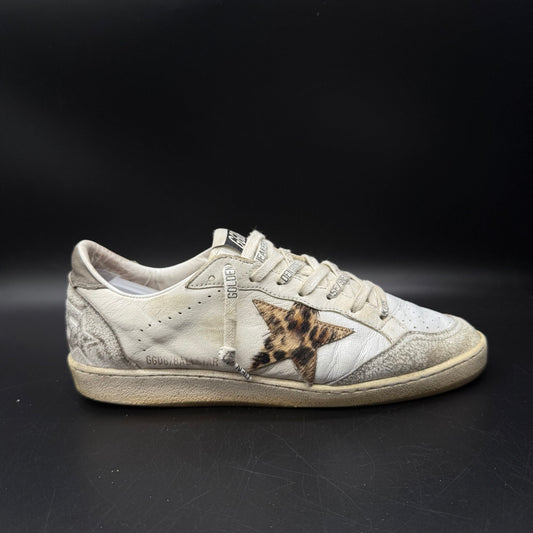 Golden Goose Ballstar - Léopard Blanc Beige