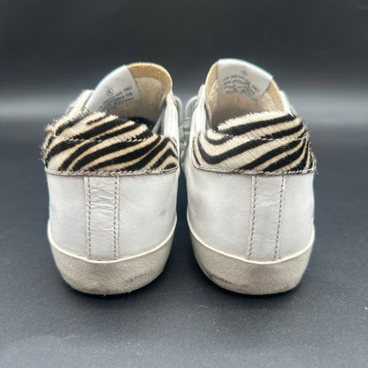 Golden Goose Superstar - Blanc Beige Argent Zèbre C1349