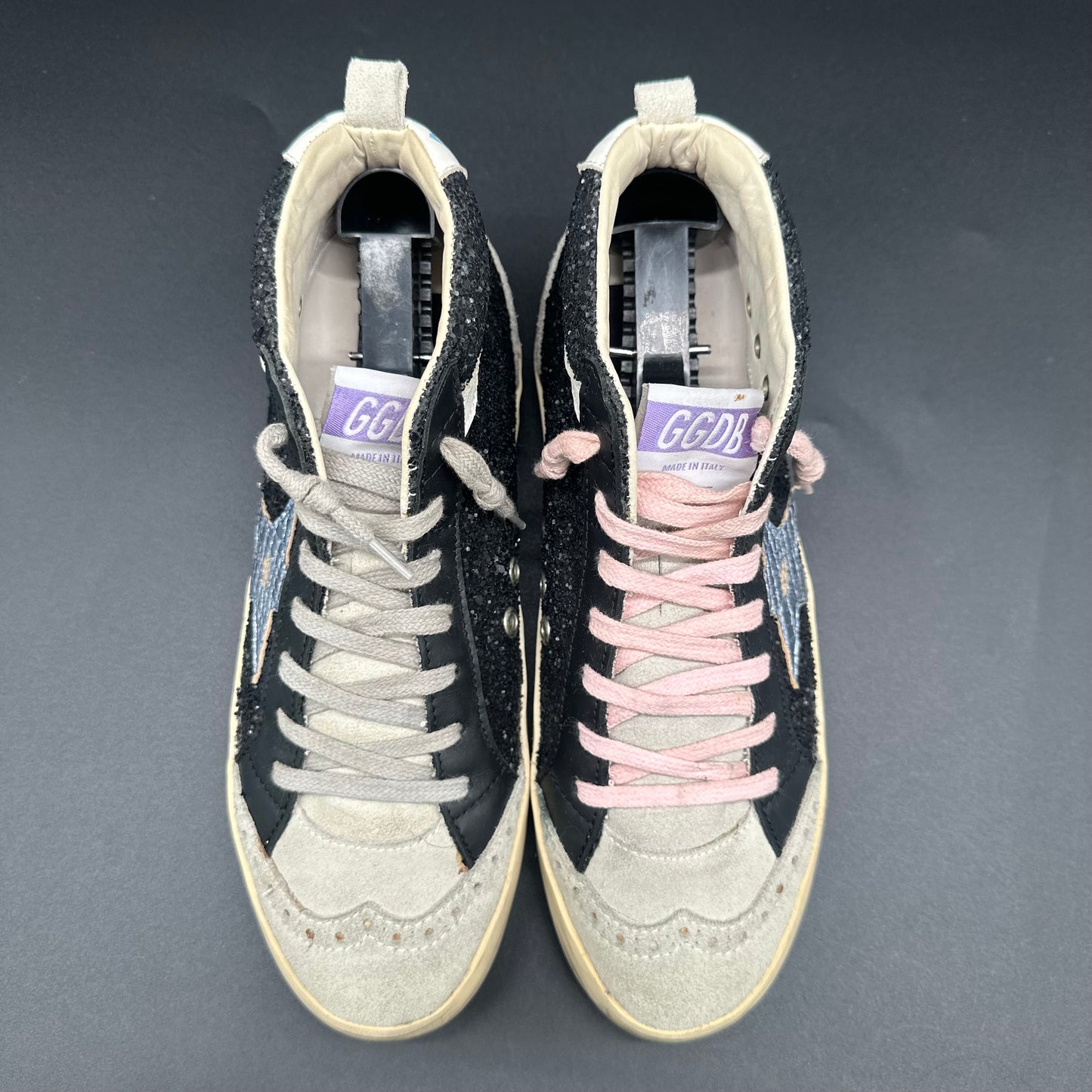 Golden Goose Mid-Star - Beige Noir Paillettes C1247