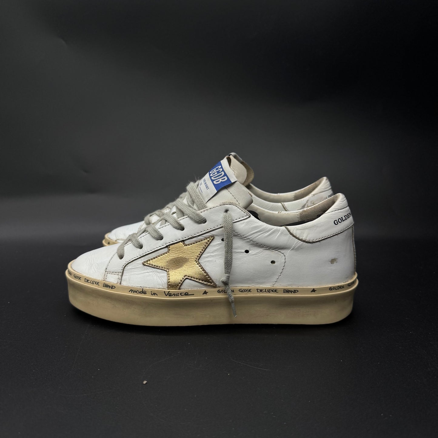 Golden Goose Hi Star - Blanc/ Or ▫️
