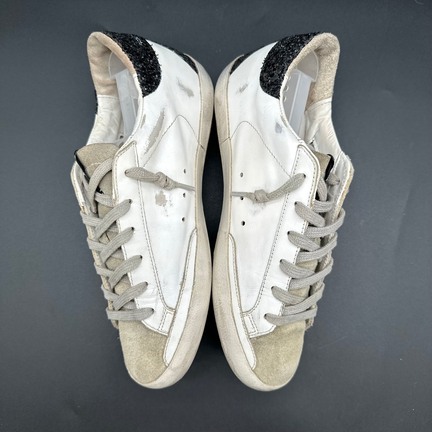 Golden Goose Superstar - Blanc Noir Or Paillettes C1445