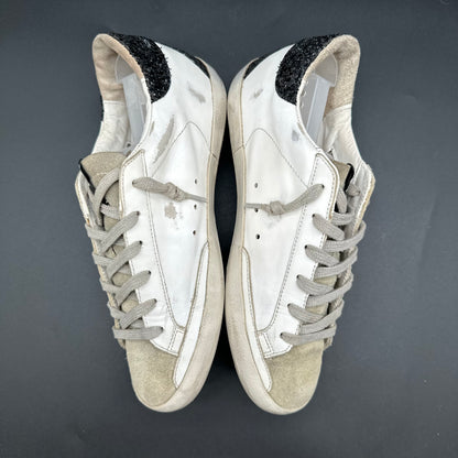 Golden Goose Superstar - Blanc Noir Or Paillettes C1445
