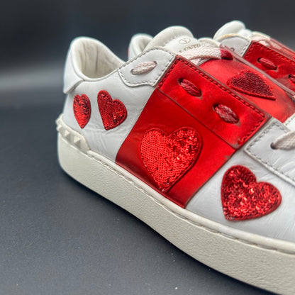 Valentino Open - Blanc Rouge Paillettes C1189